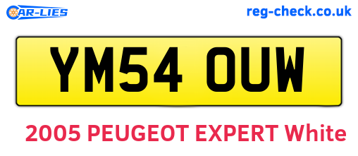YM54OUW are the vehicle registration plates.