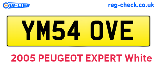 YM54OVE are the vehicle registration plates.
