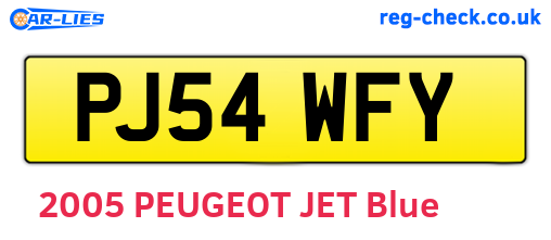 PJ54WFY are the vehicle registration plates.