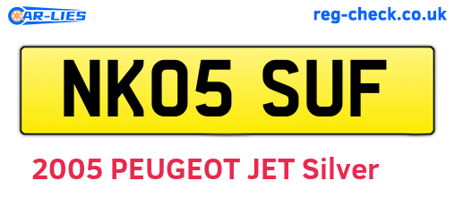 NK05SUF are the vehicle registration plates.