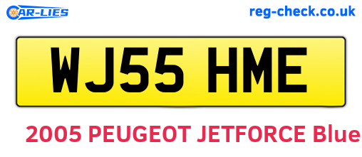 WJ55HME are the vehicle registration plates.