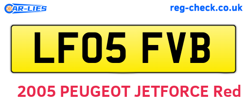 LF05FVB are the vehicle registration plates.