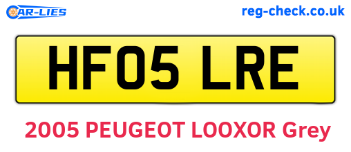 HF05LRE are the vehicle registration plates.