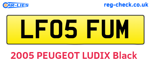 LF05FUM are the vehicle registration plates.
