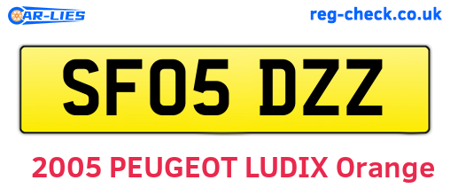 SF05DZZ are the vehicle registration plates.
