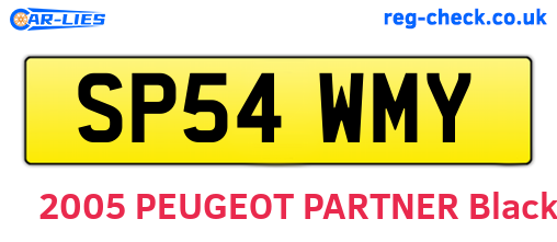 SP54WMY are the vehicle registration plates.