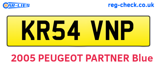 KR54VNP are the vehicle registration plates.
