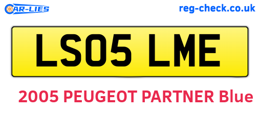 LS05LME are the vehicle registration plates.