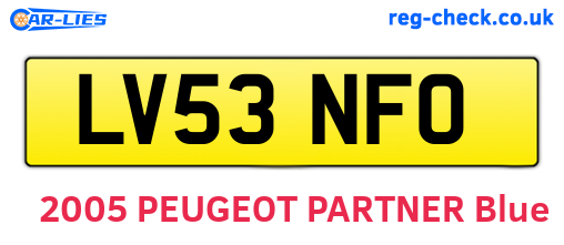 LV53NFO are the vehicle registration plates.
