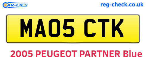 MA05CTK are the vehicle registration plates.