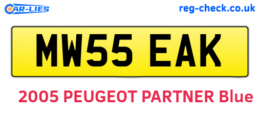 MW55EAK are the vehicle registration plates.