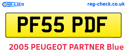 PF55PDF are the vehicle registration plates.