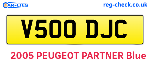 V500DJC are the vehicle registration plates.