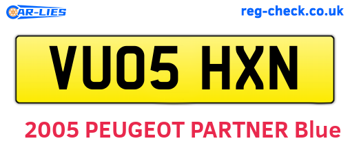 VU05HXN are the vehicle registration plates.