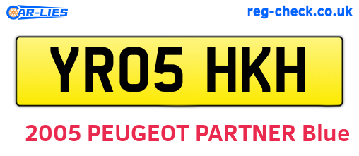 YR05HKH are the vehicle registration plates.