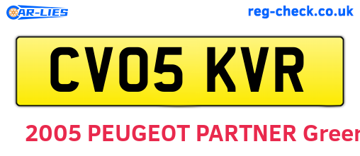 CV05KVR are the vehicle registration plates.