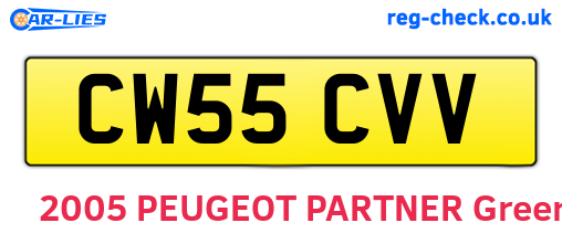 CW55CVV are the vehicle registration plates.