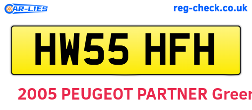 HW55HFH are the vehicle registration plates.