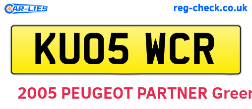 KU05WCR are the vehicle registration plates.