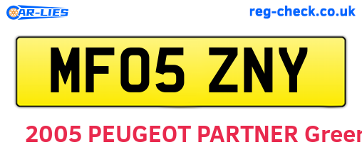 MF05ZNY are the vehicle registration plates.