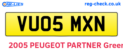 VU05MXN are the vehicle registration plates.