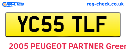 YC55TLF are the vehicle registration plates.
