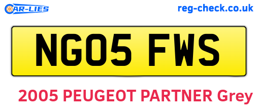 NG05FWS are the vehicle registration plates.