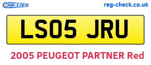 LS05JRU are the vehicle registration plates.