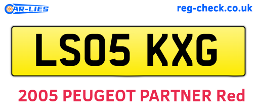 LS05KXG are the vehicle registration plates.