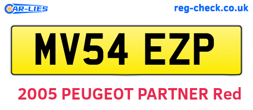 MV54EZP are the vehicle registration plates.