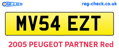 MV54EZT are the vehicle registration plates.
