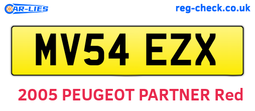 MV54EZX are the vehicle registration plates.