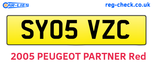 SY05VZC are the vehicle registration plates.