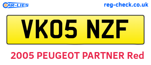 VK05NZF are the vehicle registration plates.