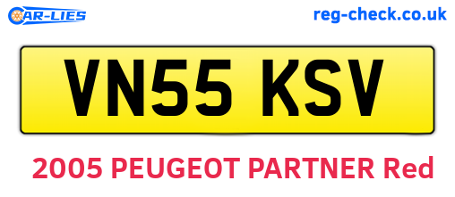 VN55KSV are the vehicle registration plates.