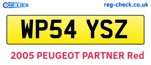 WP54YSZ are the vehicle registration plates.