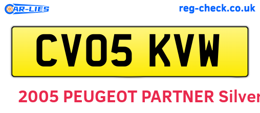 CV05KVW are the vehicle registration plates.