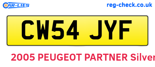 CW54JYF are the vehicle registration plates.
