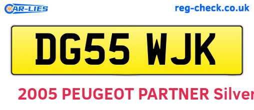 DG55WJK are the vehicle registration plates.