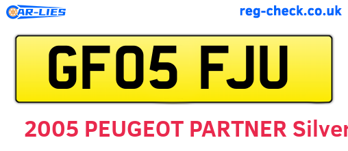 GF05FJU are the vehicle registration plates.