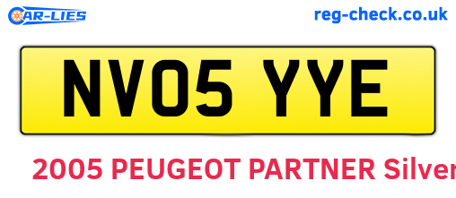 NV05YYE are the vehicle registration plates.