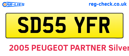 SD55YFR are the vehicle registration plates.