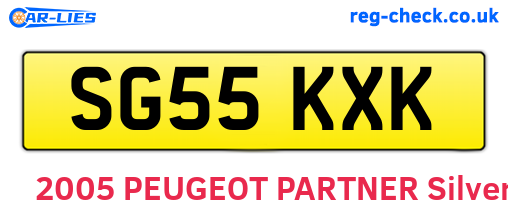 SG55KXK are the vehicle registration plates.