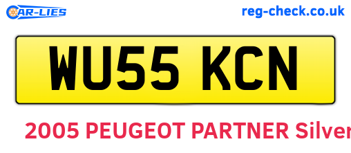 WU55KCN are the vehicle registration plates.