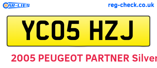 YC05HZJ are the vehicle registration plates.