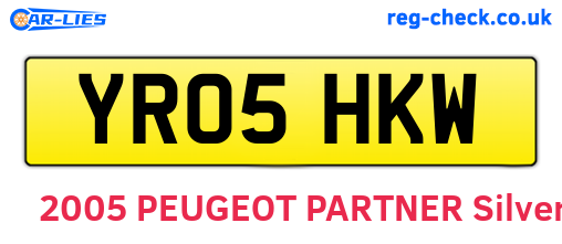 YR05HKW are the vehicle registration plates.