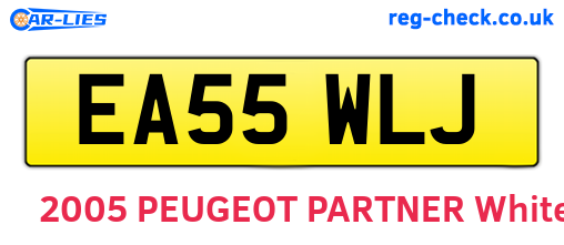 EA55WLJ are the vehicle registration plates.
