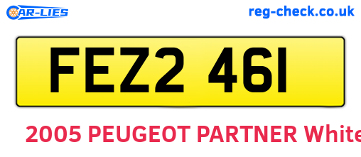 FEZ2461 are the vehicle registration plates.
