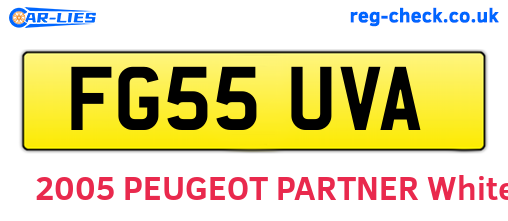 FG55UVA are the vehicle registration plates.