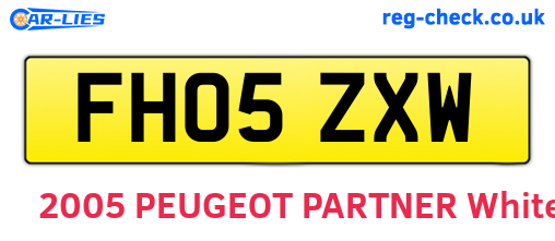 FH05ZXW are the vehicle registration plates.